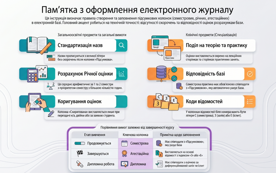 Оформлення електронного журнала по завершенню семестру