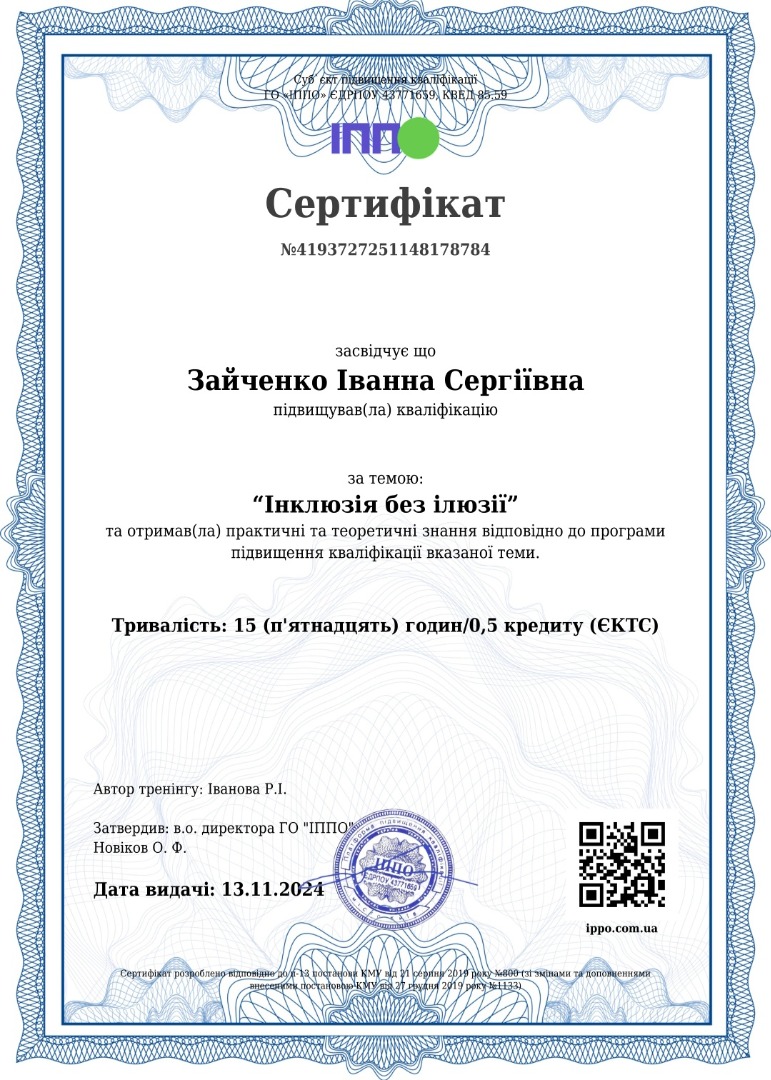 Практичні та теоретичні знання за темою: "Інклюзія без ілюзії"
