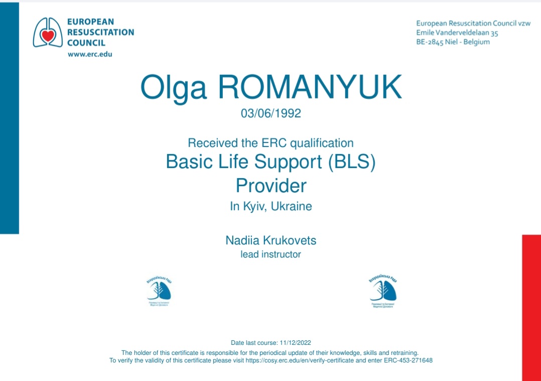 Basic Life Support (BLS) Provider course.