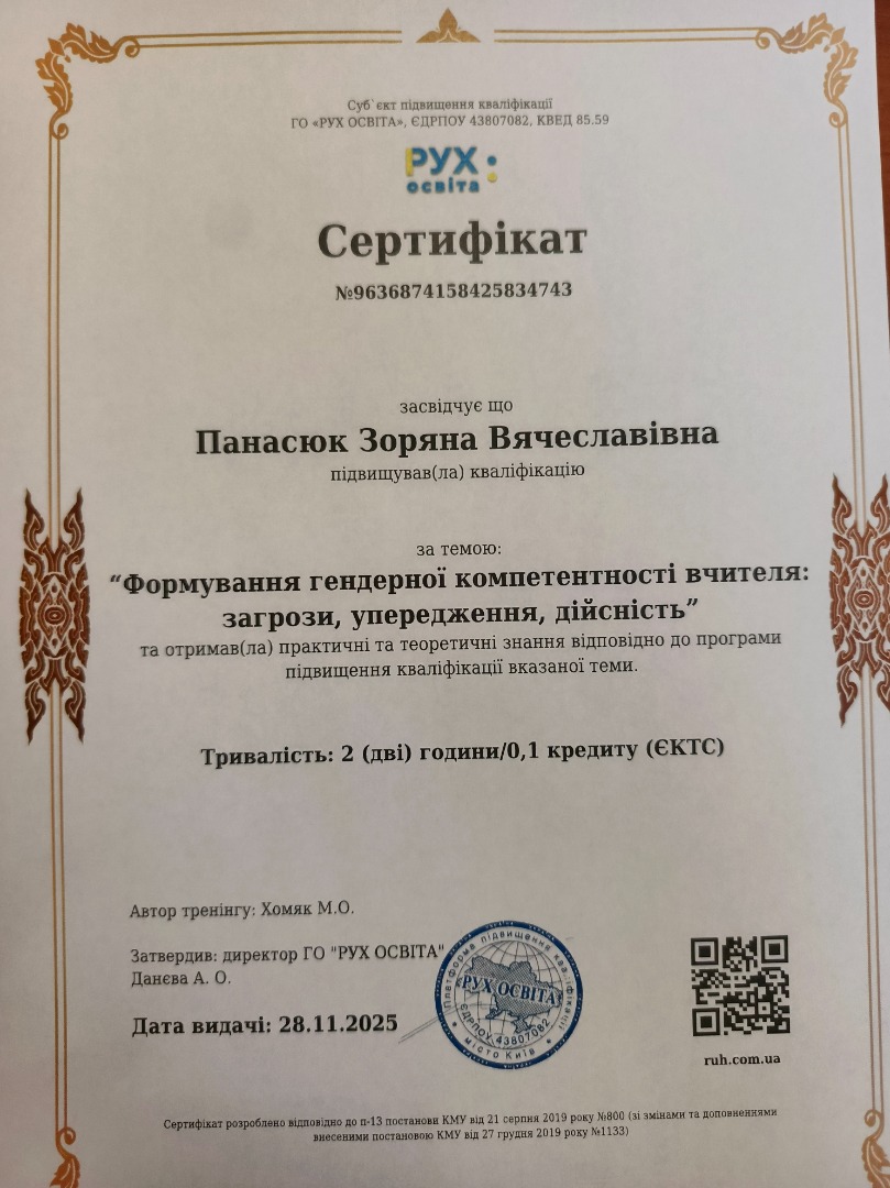 Формування гендерної компетентності вчителя: загрози, упередження, дійсність"